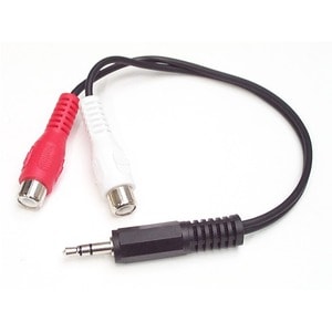 StarTech.com 6in Stereo Audio Cable - 3.5mm Male to 2x RCA Female - Cable for Audio Device, Headphone, iPod, MP3 Player, S