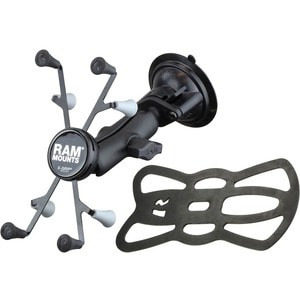 RAM Mounts Twist Lock Suction Cup Mount with Universal X-Grip Cradle for 7" Tablets - 5.8" Width - Stainless Steel, Aluminum