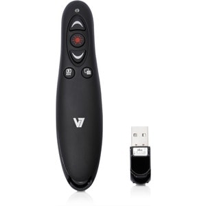 V7 WP1000-24G-19EB Pointer - Funkfrequenz - USB - Optisch - 5 Taste(n) - Schwarz - Kabellos - 2,40 GHz - AAA Battery Suppo