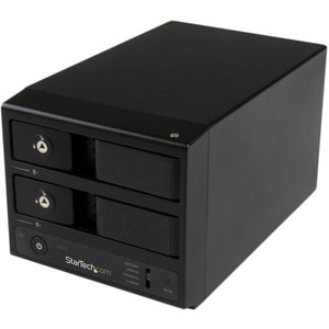StarTech.com USB 3.0 / eSATA Dual-Bay Trayless 3.5" SATA III Hard Drive Enclosure with UASP - 2-Bay SATA 6 Gbps Hot-Swap H