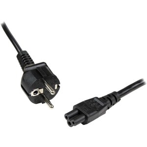 StarTech.com Cordon d'alimentation en trèfle Schuko CEE7 vers C5 de 1m pour ordinateur portable - M/F - Noir - Pour Ordina