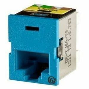 Ortronics Clarity Cat6a TracJack,T568A/B,8 pos, Blue White 180 degree - 1 x RJ-45 Network - Female - Blue