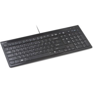 Kensington Slim Type Wired Keyboard - Cable Connectivity - USB Interface - Volume Up, Volume Down, Sleep, Mute Hot Key(s) 