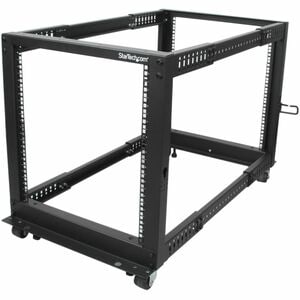 StarTech.com 4-Pfosten 12 HE Mobiles Open Frame Serverrack, 19" Netzwerk Rack, Rack für AV/IT; Rollen, Nivellierfüße oder 