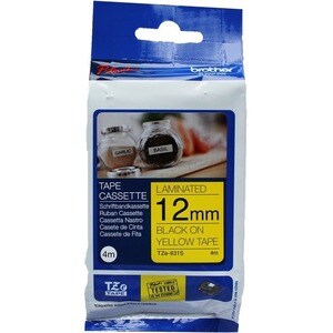 Etikettenband Brother P-touch - 12 mm Breite - Rechteck - Gelb - Laminiert - Licht-resistent - 1 Pack