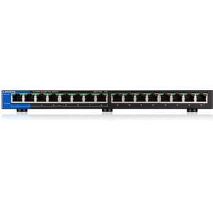 Linksys LGS116P 16 Ports Ethernet Switch - 10/100/1000Base-T - 2 Layer Supported - Wall Mountable, Desktop - Lifetime Limi