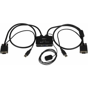 StarTech.com 2 Port USB VGA Cable KVM Switch - USB Powered with Remote Switch - 2 Computer(s) - 1 Local User(s) - 2048 x 1