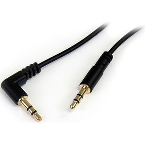 StarTech.com 6 ft Slim 3.5mm to Right Angle Stereo Audio Cable - M/M - Easily connect an iPod® or other MP3 player to a ca