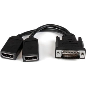 StarTech.com 8" DMS-59 to Dual DisplayPort Adapter Cable, 4K x 2K, DMS 59 pin (M) to 2x DP 1.2 (F) Splitter Y Cable, LFH t