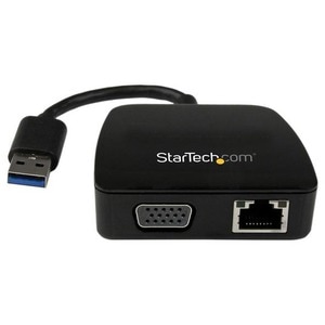 StarTech.com Travel Adapter for Laptops - VGA and Gigabit Ethernet - USB 3.0 - Portable Universal Laptop Mini Docking Stat