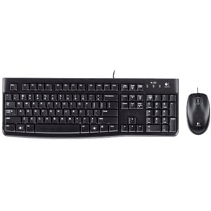 COMBO TECLADO E MOUSE COM FIO LOGITECH MK120 CINZA W