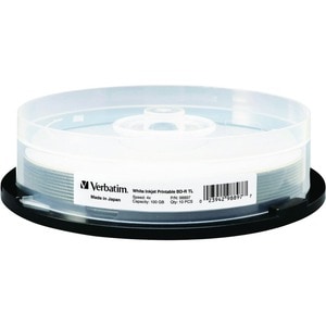 BDXL 100GB 4X White Inkjet Printable, Hub Printable - 10pk Spindle - White Inkjet, Hub - 10pk Spindle