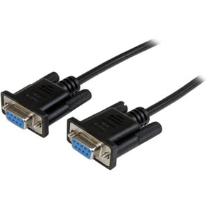 StarTech.com 1m Black DB9 RS232 Serial Null Modem Cable F/F - Connect your serial devices, and transfer your files - 1m DB