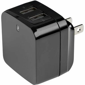 StarTech.com Travel USB Wall Charger - 2 Port - Black - Universal Travel Adapter - International Power Adapter - USB Charg