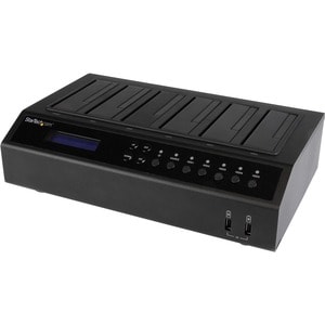 StarTech.com 6 Bay Hard Drive Duplicator/Eraser, 1:5 HDD/SSD Cloner/Copier, USB/eSATA to SATA Dock, Disk Sanitizer/Wiper, 