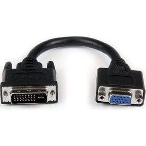 StarTech.com 8in DVI to VGA Cable Adapter - DVI-I Male to VGA Female - Cable for Video Device, PC, MAC - First End: 1 x 29