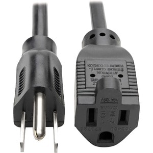 Eaton Tripp Lite Series Power Extension Cord, NEMA 5-15P to NEMA 5-15R - 10A, 120V, 18 AWG, 10 ft. (3.05 m), Black - 18 Ga