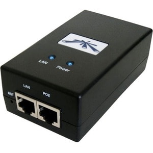 Ubiquiti PoE Adapter - 120 V AC, 230 V AC Input - 24 V DC, 1 A Output - 1 x Gigabit Ethernet Input Port(s) - 1 x PoE Outpu