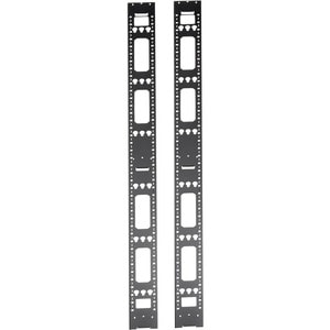 Tripp Lite by Eaton 45U Vertical Cable Management Bars - Cable Strain Relief Bar - Black - 2 Pack - 45U Rack Height