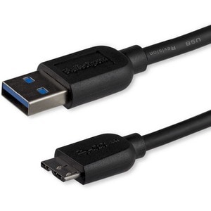 StarTech.com 3m (10ft) Slim SuperSpeed USB 3.0 (5Gbps) A to Micro B Cable - M/M - Cable for Desktop Computer, Notebook, Po