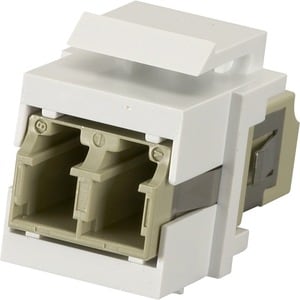 Black Box Keystone Snap Fitting - LC, White - 2 x LC Network Female - 2 x LC Network Female - White - 10 - TAA Compliant