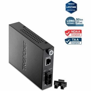 TRENDnet TFC-1000S50 Transceiver/Media Converter - New - 2 Port(s) - 1 x Network (RJ-45) - 1 x SC - Duplex SC Port - Twist
