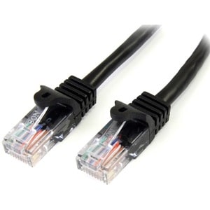 StarTech.com 1 m Black Cat5e Snagless RJ45 UTP Patch Cable - 1m Patch Cord - First End: 1 x RJ-45 Network - Male - Second 