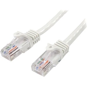 1M CAT 5E WHITE SNAGLESS ETHERNET RJ45 CABLE MALE TO MALE