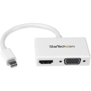 StarTech.com Travel A/V Adapter - 2-in-1 Mini DisplayPort to HDMI or VGA Converter - White - 1 x 20-pin Mini DisplayPort D