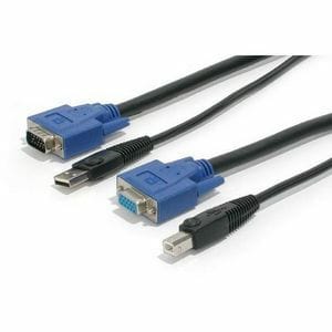 StarTech.com 15 ft 2-in-1 Universal USB KVM Cable - KVM Cable - 15 ft - 1 x Type B, 1 x D-Sub (HD-15), 1 x Type A, 1 x D-S