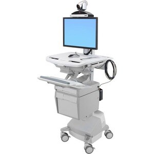 Ergotron StyleView Medizinische Warenkorb - Schiebegriff Griff - 17,69 kg Kapazität - 4 Rollen - Aluminium, Plastik, Verzi