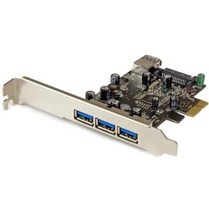StarTech.com Scheda Espansione PCI Express USB 3.0 SuperSpeed a 4 porte ( 3 esterne, 1 interna ) - 4 Total USB Port(s) - 4