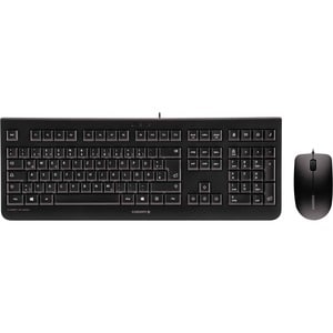 CHERRY DC 2000 Keyboard & Mouse - QWERTZ - Spanish - 1 Pack - USB Cable - 105 Key - Keyboard/Keypad Color: Black - USB Cab