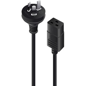 Alogic Standard Power Cord - 3 m - For Computer, Server - AUS Plug / IEC 60320 C19 - 15 A - Black