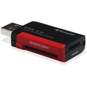 Verbatim Pocket Card Reader, USB 3.0 - Black - SD, microSD, SDXC, miniSD, miniSDHC, microSDHC, microSDXC, SDHC - USB 3.0Ex