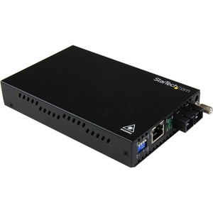 StarTech.com Transceiver/Media Converter - TAA Compliant - 2 Port(s) - 1 x Network (RJ-45) - 1 x SC - Duplex SC Port - Twi