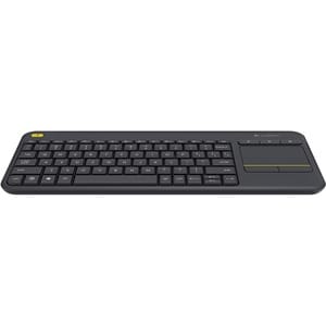 Logitech K400 Plus Keyboard - Wireless Connectivity - USB Interface - TouchPad - Hungarian - QWERTY Layout - Black - RF - 