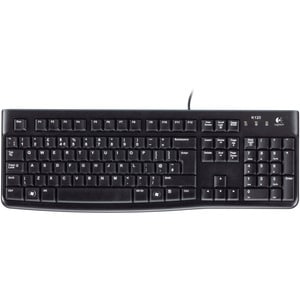 Logitech K120 Keyboard - Cable Connectivity - USB 2.0 Interface - Norwegian, Danish, Finnish, Swedish - Black - Computer - PC