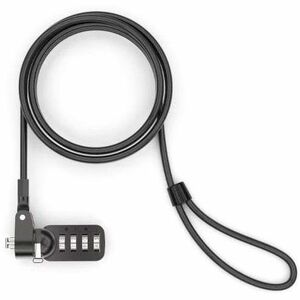 Cavo di Sicurezza Universale con Combinazione - Accessorio di Gestione Sicura dei Cavi Incluso  - Argento