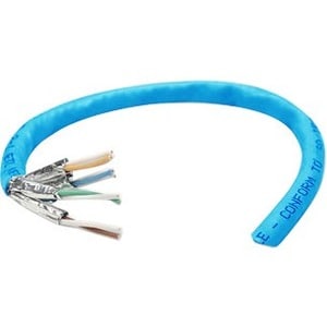 BOBINA DE CABLE UTP CAT6E CCA SOLIDA 305M 23 AWG AZUL - Extremo prinicpal: Cable desnudo - Extremo Secundario: Bare Wire -