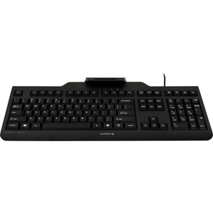 CHERRY KC 1000 SC Wired Keyboard - Full Size,Black,Integrated Smart Card Reader,FIPS201 Certified