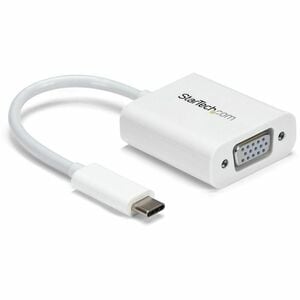 StarTech.com USB-C to VGA Adapter - White - Thunderbolt 3 Compatible - USB C Adapter - USB Type C to VGA Dongle Converter - 1 x 15-pin HD-15 - Female - 1 x 24-pin USB 3.1 Type C - Male - White