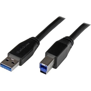 StarTech.com 5m 15 ft Active USB 3.0 (5Gbps) USB-A to USB-B Cable - M/M - USB A to B Cable - USB 3.2 Gen 1 - Connect USB 3