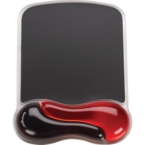 Tapis de souris Kensington Duo Gel - 25,4 mm x 184,2 mm x 241,3 mm Dimension - Rouge, Noir - Gel - Antidérapant - 1 Unité