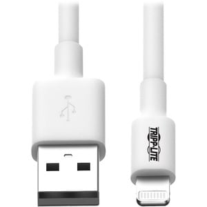 Eaton Tripp Lite Series USB-A to Lightning Sync/Charge Cable (M/M) - MFi Certified, White, 10 ft. (3 m) - 10 ft Lightning/