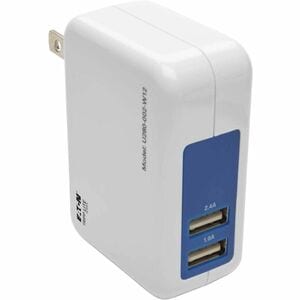 Eaton Tripp Lite Series 2-Port USB Wall/Travel Charger, 5V 3.4A / 17W - 5 V DC Output Voltage - 2.40 A Output Current
