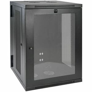 Eaton Tripp Lite Series SmartRack 18U Low-Profile Switch-Depth Wall-Mount Half-Height Rack Enclosure, Clear Acrylic Window