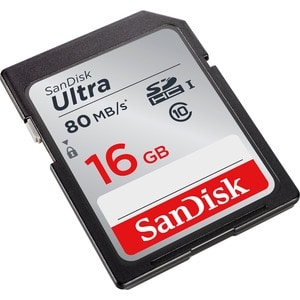 SanDisk Ultra 16 GB Class 10/UHS-I SDHC - 80 MB/s Read - 10 Year Warranty