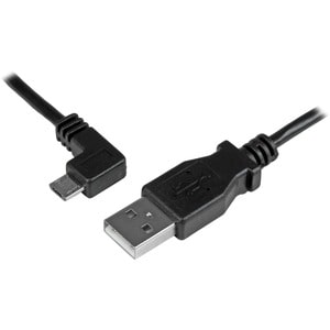 StarTech.com 1m 3 ft Left Angle Micro-USB Charge-and-Sync Cable M/M - USB 2.0 A to Micro-USB - 30/24 AWG - Cable for Cellu