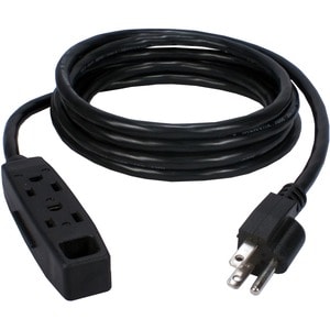 QVS 5-Pack 3-Outlet 3-Prong 25ft Power Extension Cord - NEMA 5-15P - 3 x NEMA 5-15R - 25 ft Cord - 13 A Current - 120 V AC